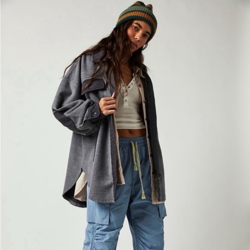 FREE PEOPLE | RUBY Shacket in Charcoal Size XS